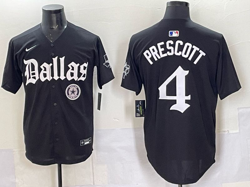 Men 2025 Nike Dallas Cowboys #4 Prescott Black 5th generation Joint Name Limited NFL Jersey 012->dallas cowboys->NFL Jersey